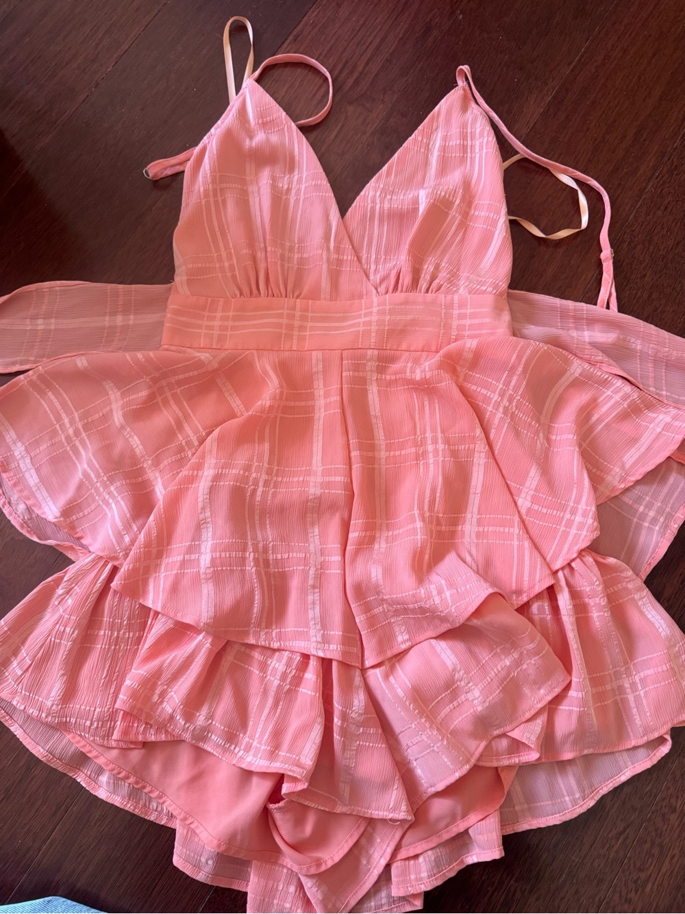 Strappy Pink Tiered Mini Dress